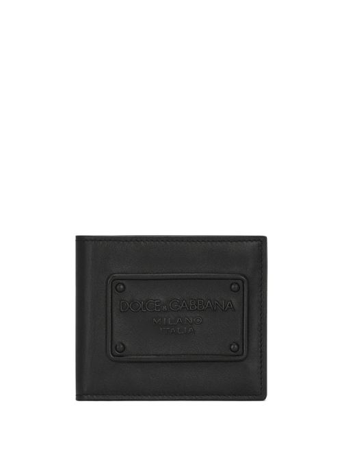 Calfskin bifold wallet with raised logo DOLCE&GABBANA | BP1321AG21880999